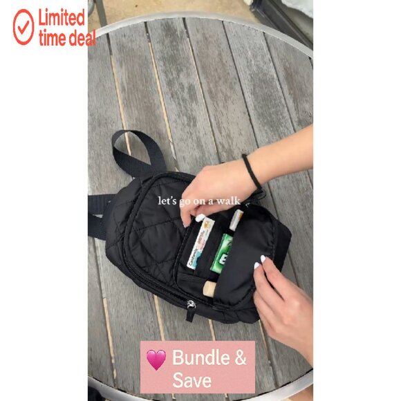 Quilted Puffer Sling Bag, Lightweight Crossbody Purse for Travel & Daily Use - Picture 8 of 8